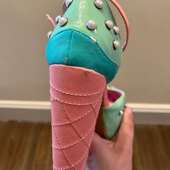 Iron Fist Mint and Pink Platform Heels - Picture 6 of 16